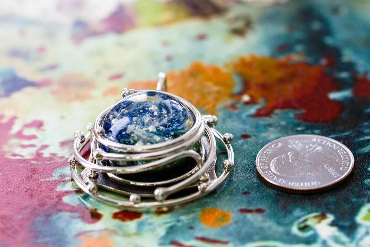 Caged Glass Ocean Pendant