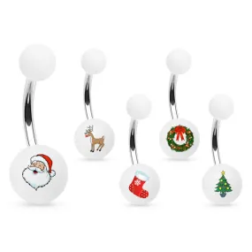 Cartoon Christmas Belly Button Rings