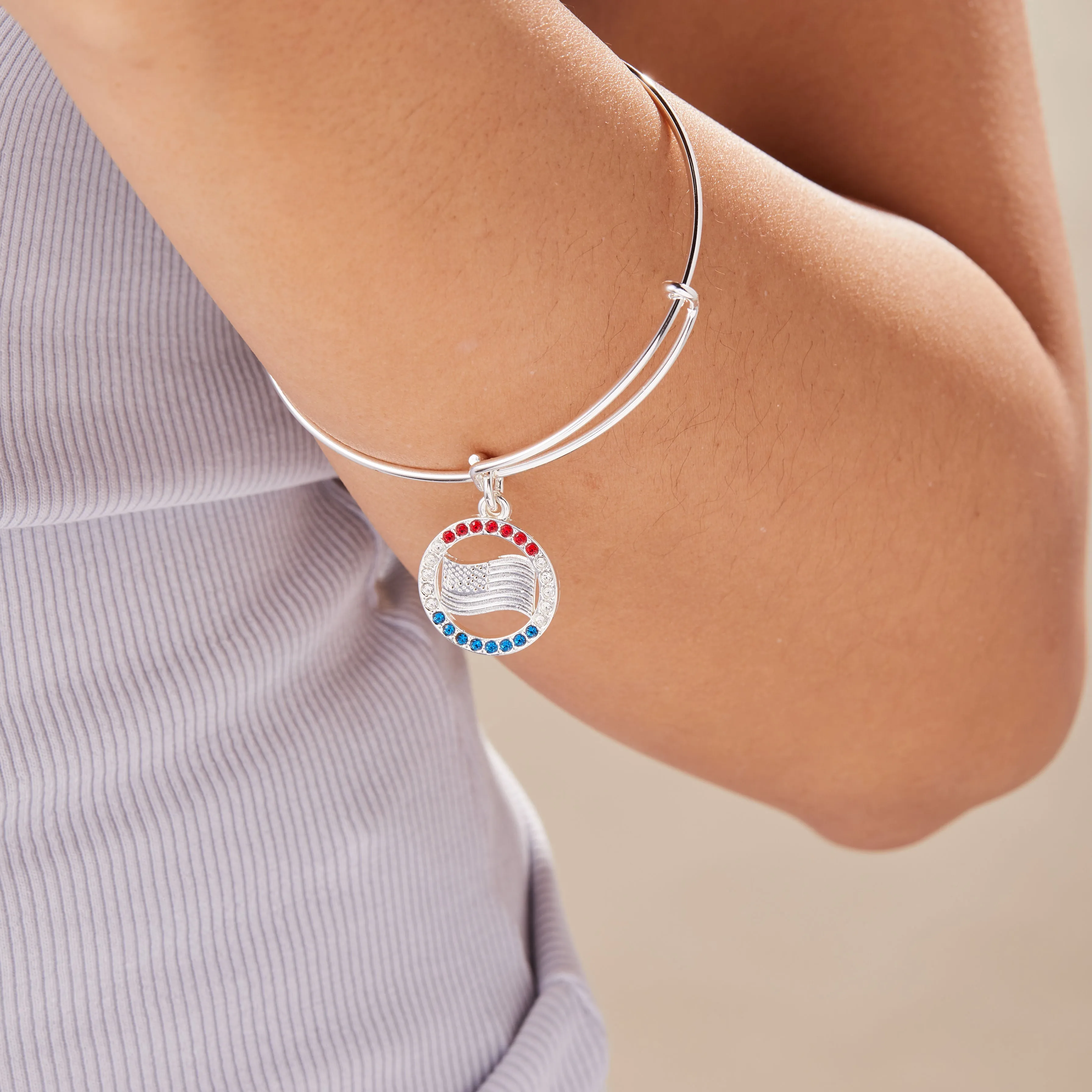 Patriotic Charm Bangle Bracelet for Celebrations