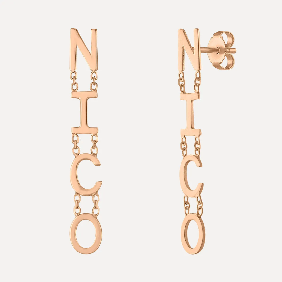 Chain Letter Drop Earrings