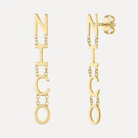 Chain Letter Drop Earrings