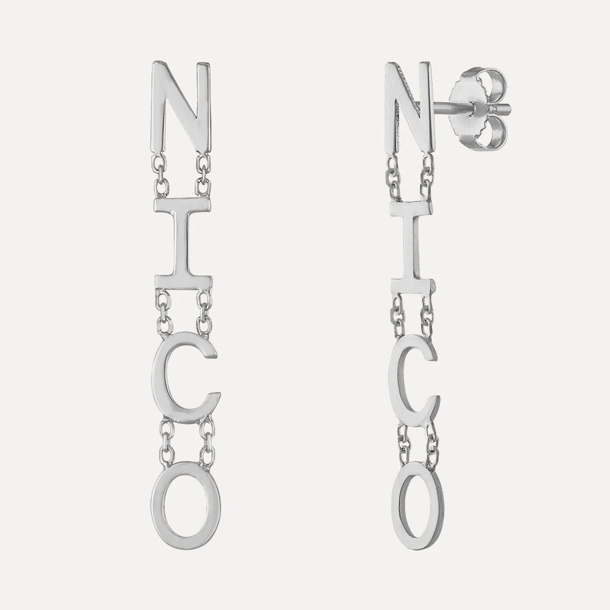 Chain Letter Drop Earrings