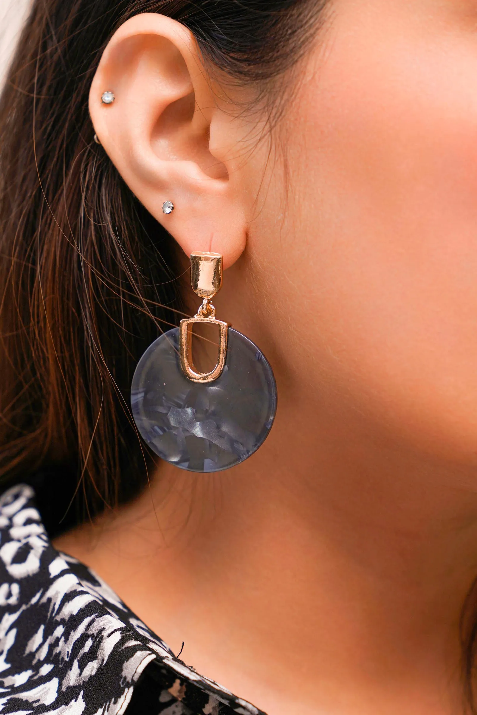 Charcoal Drop Earrings