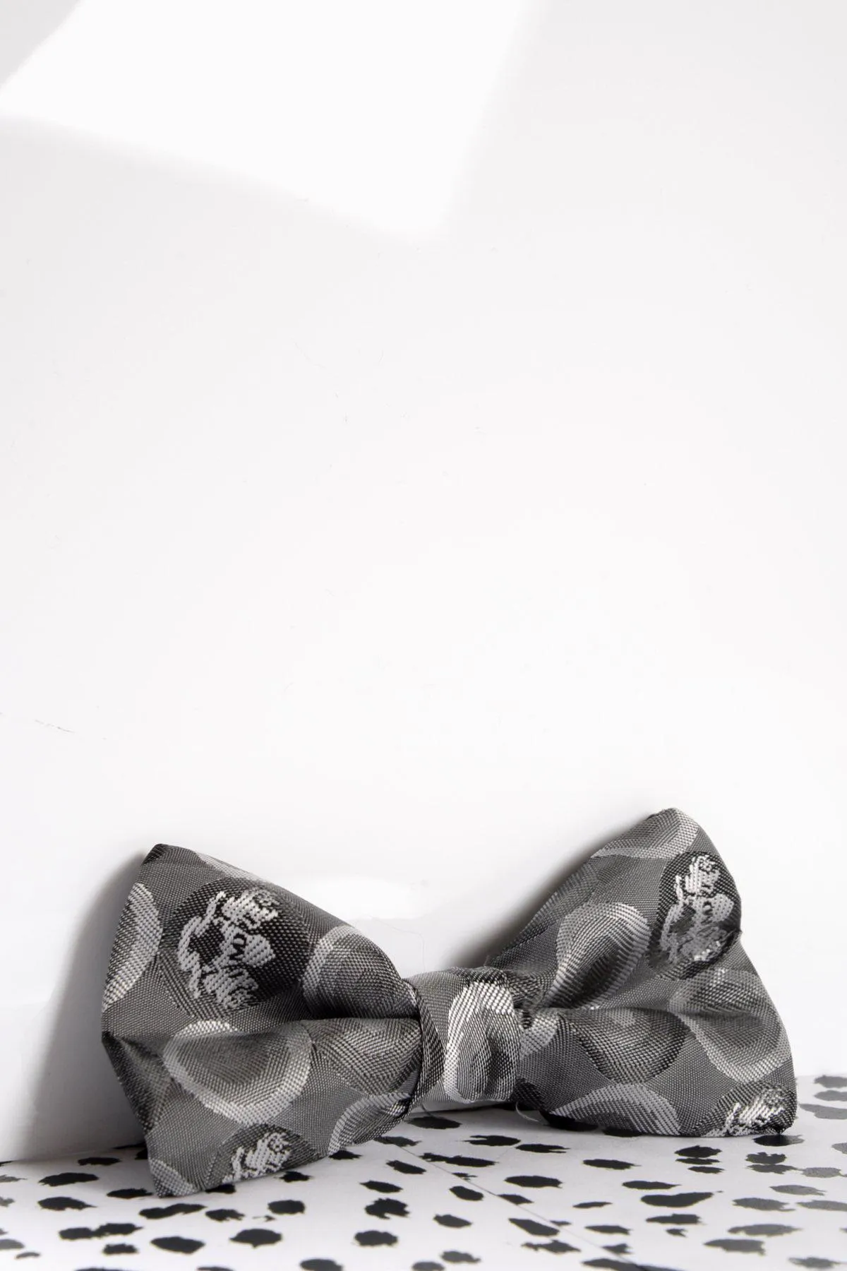 Children's Grey Bubble Circle Print Bow Tie