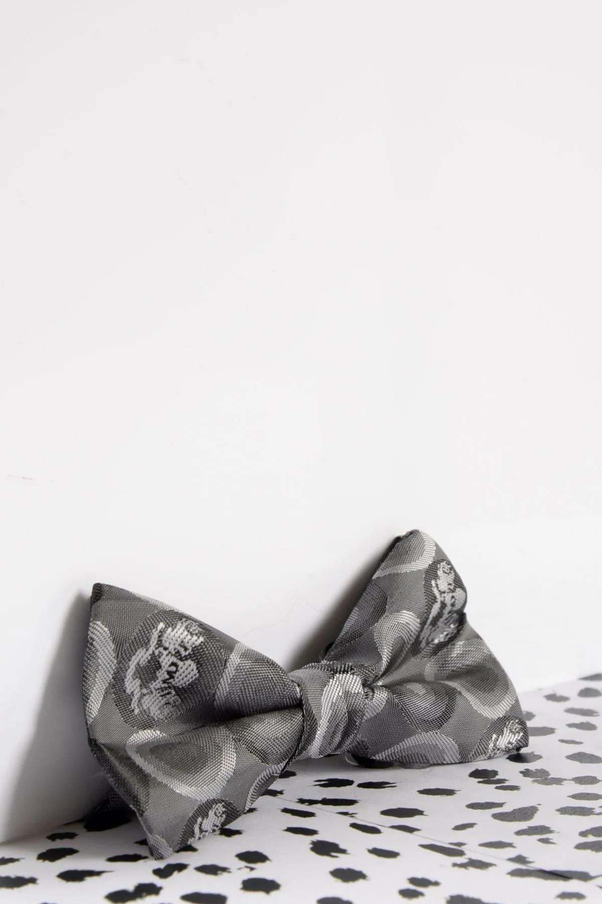 Children's Grey Bubble Circle Print Bow Tie