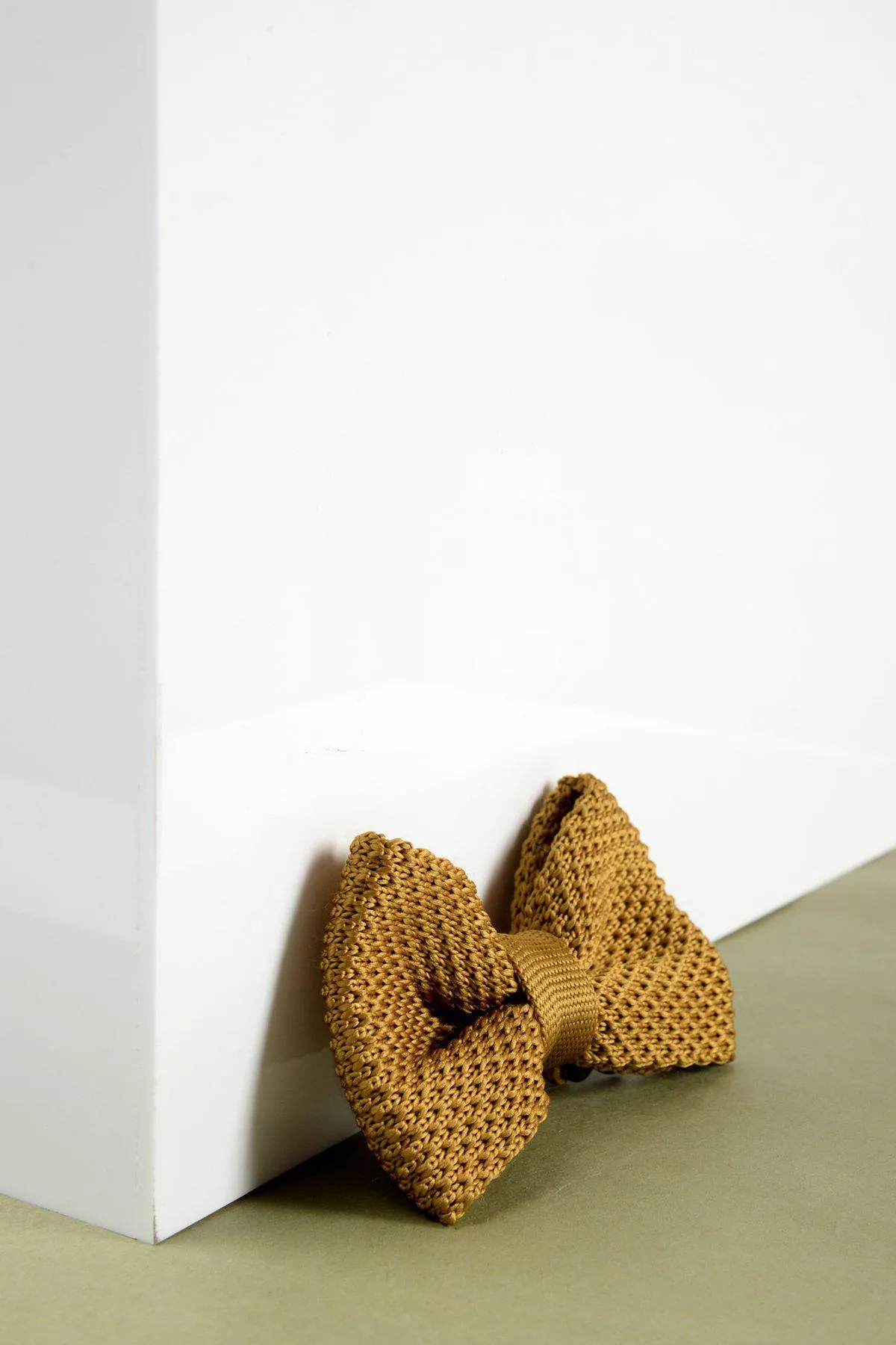 Children's Knitted Bow Tie In Gold