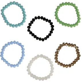 CLEARANCE CRYSTAL BRACELETS (CASE OF 240 - $0.25 / PIECE)  Wholesale Crystal Bracelets in Assorted Colors SKU: 50700-240