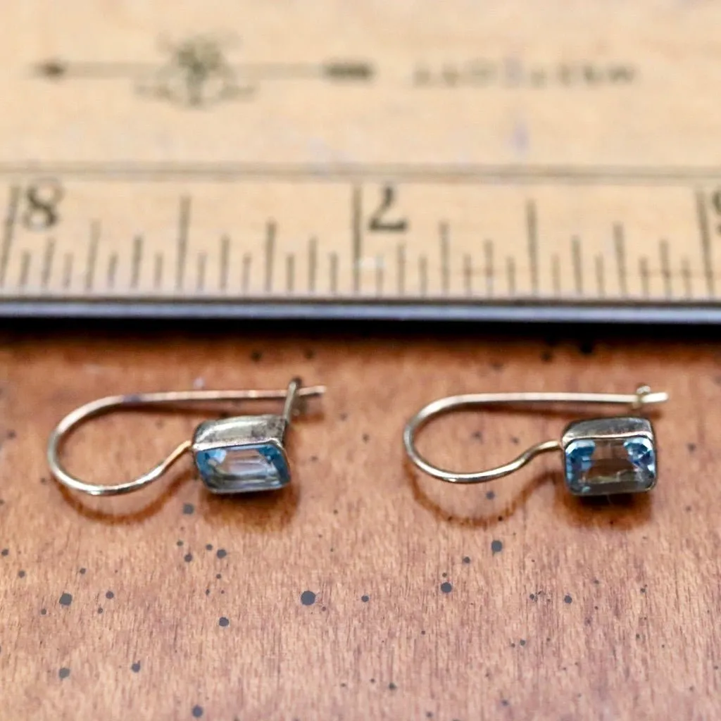 Contemporary Drop Garnet Earrings