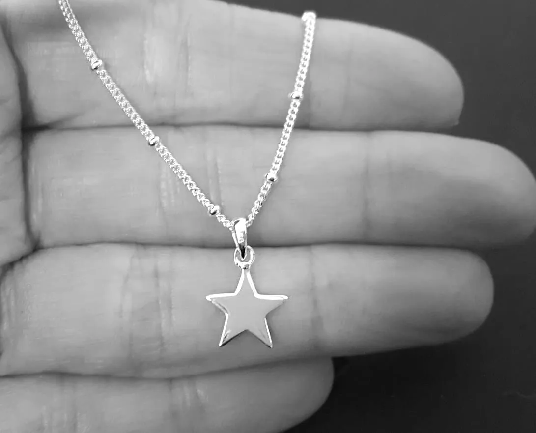 Dainty Satellite Star Choker Necklace, Adjustable