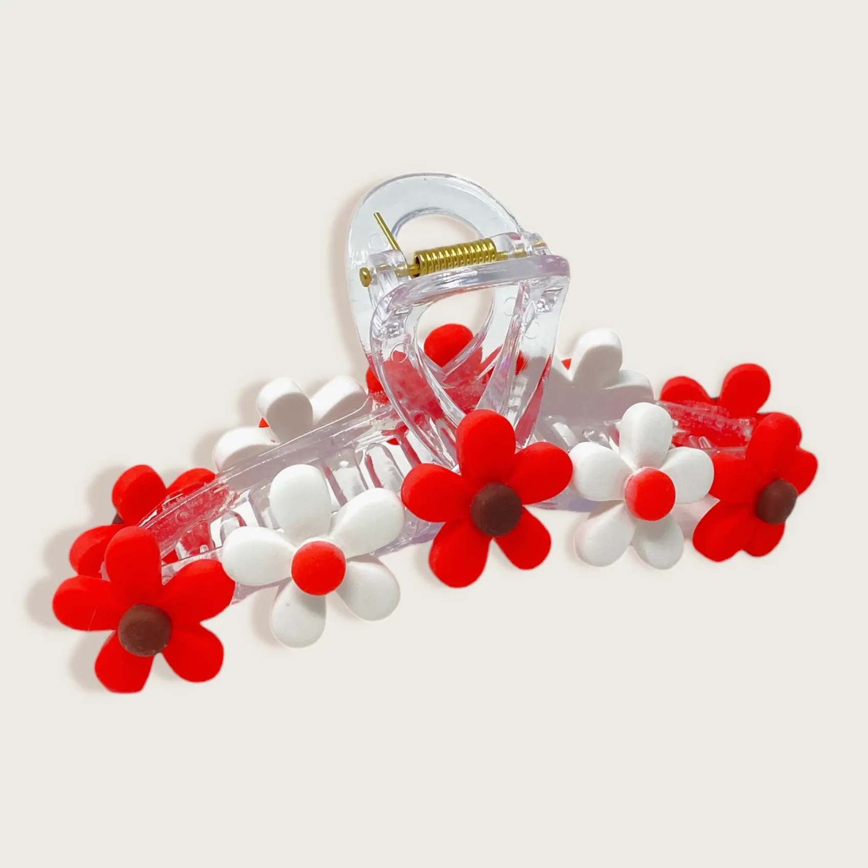 Daisy Claw Clip - Red