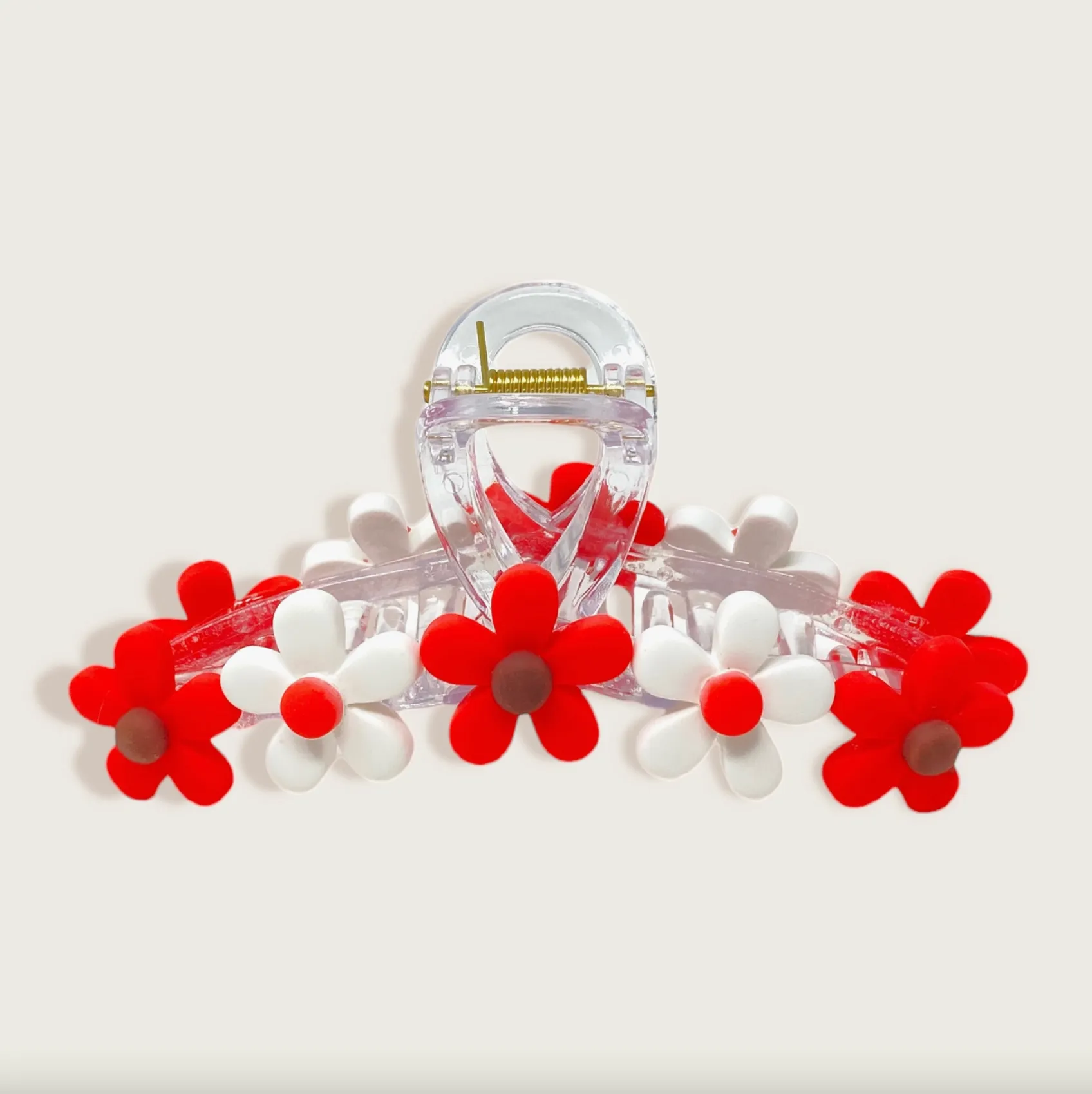 Daisy Claw Clip - Red