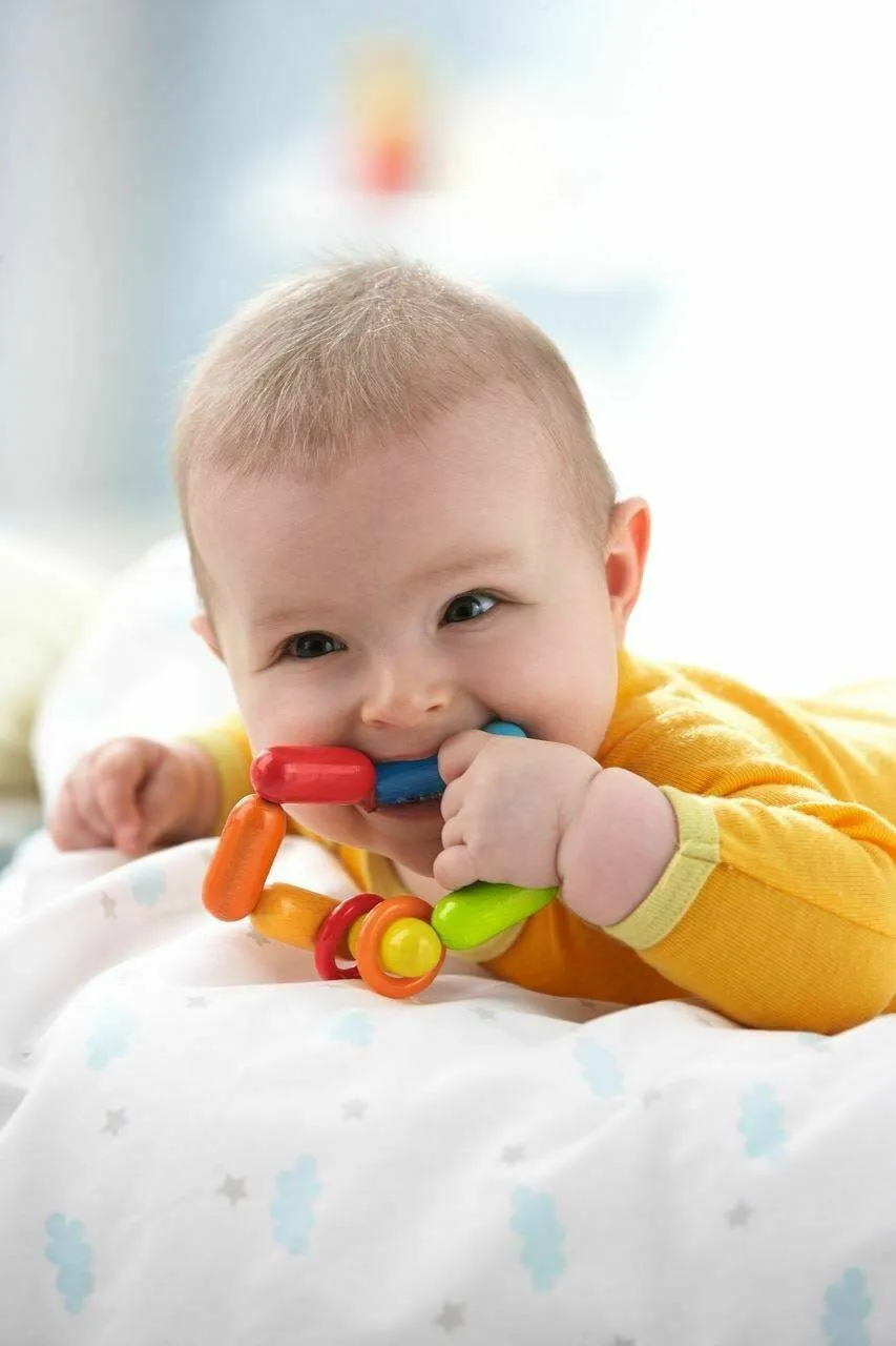 Dilly-Dally Wooden Rattle with Plastic Rings