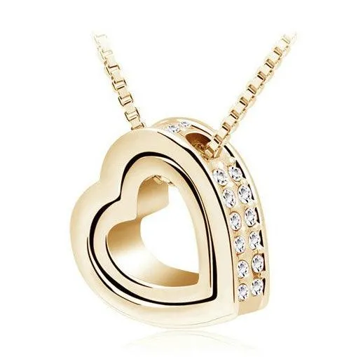 DOUBLE HEART PENDANT NECKLACE