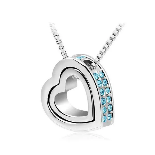 DOUBLE HEART PENDANT NECKLACE