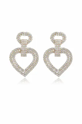 Dove Drop Heart Crystal Earrings