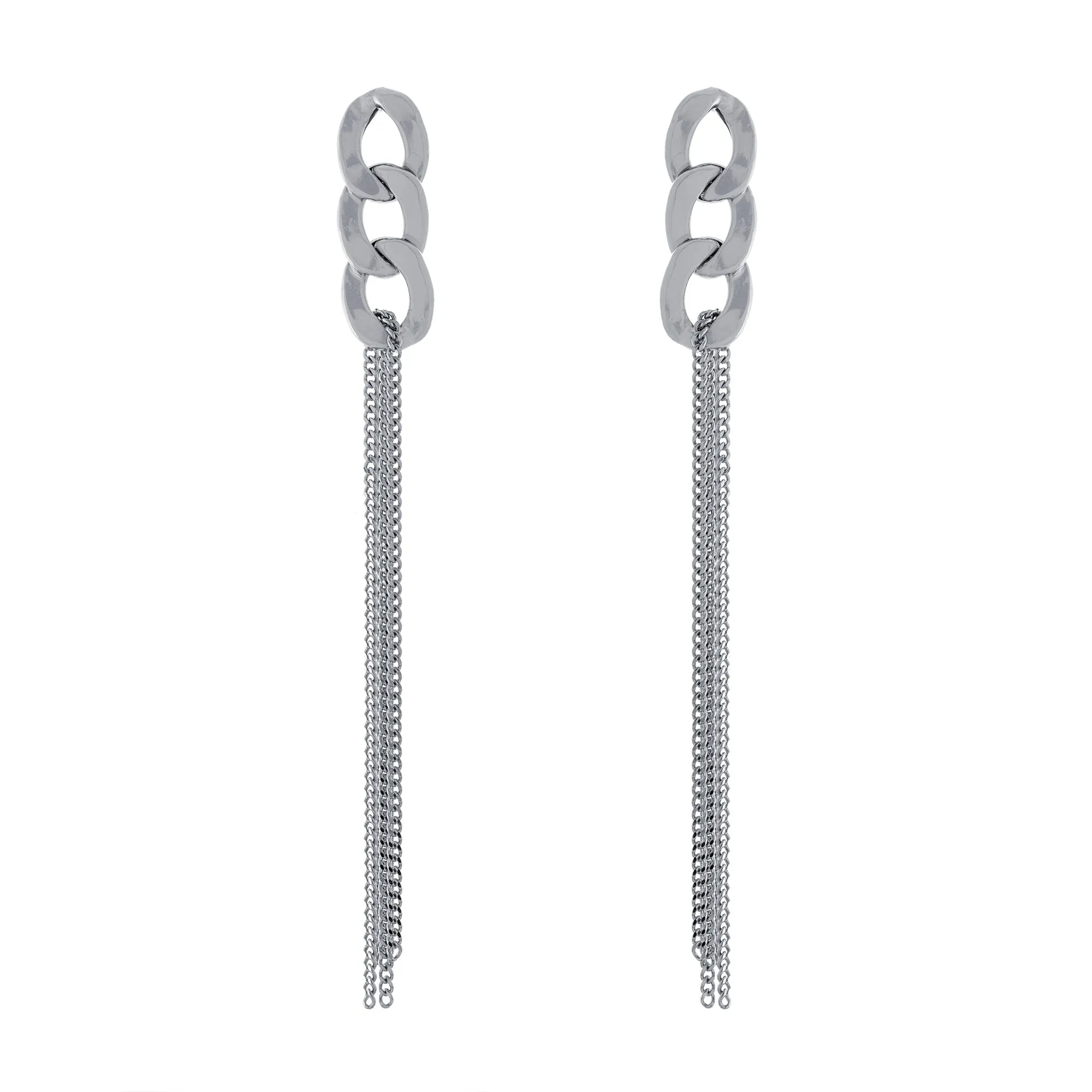 Dual Chain Link Drop Earring