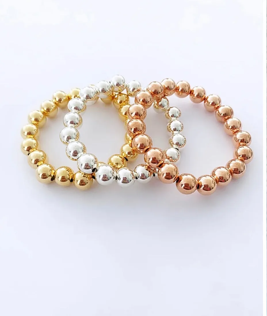 Elastic three tones bracelets