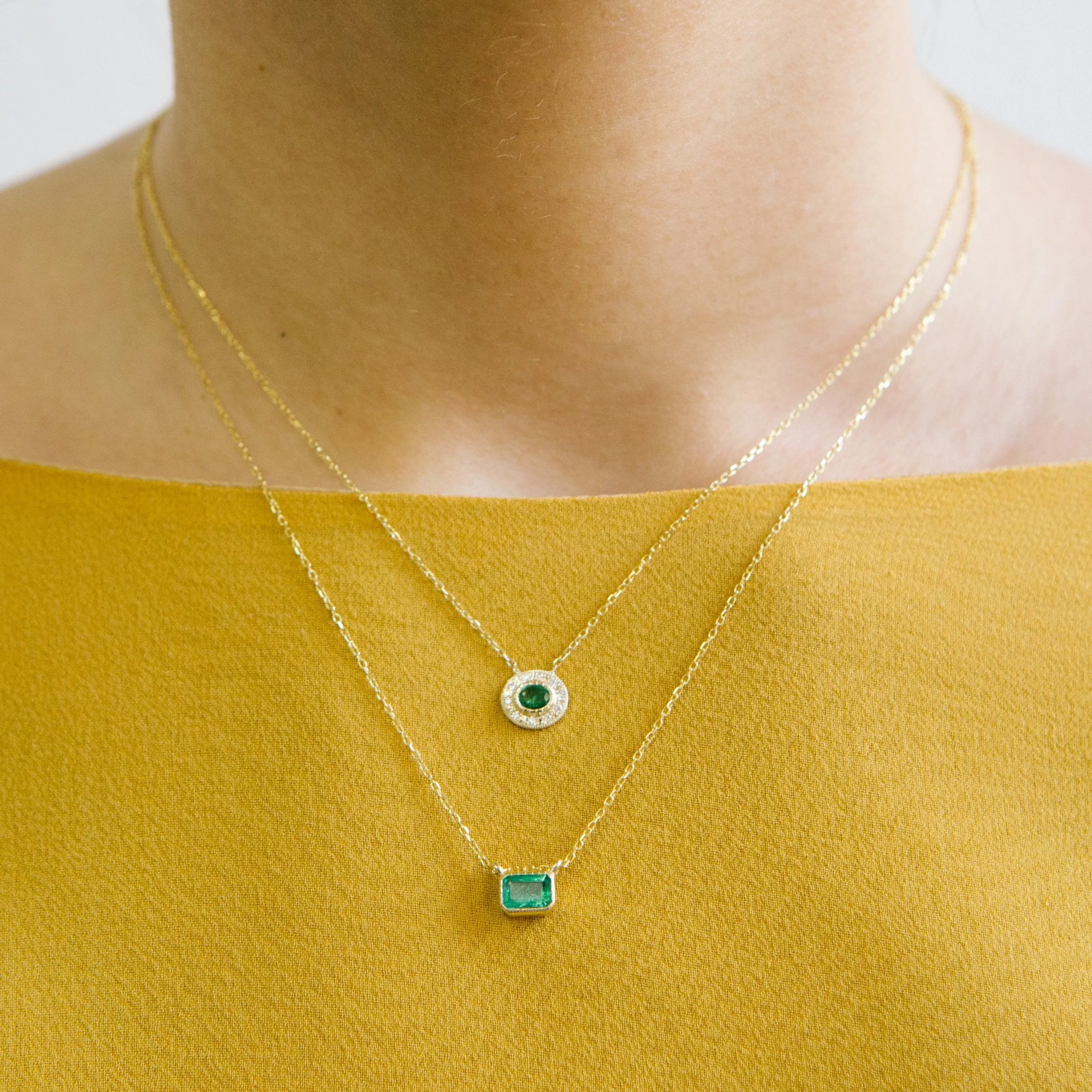 Emerald Halo Necklace