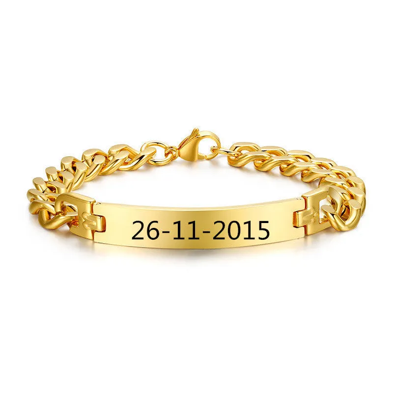 Engraved Bracelets- Name Engraved Bracelet-Bracelet With Date Engraved