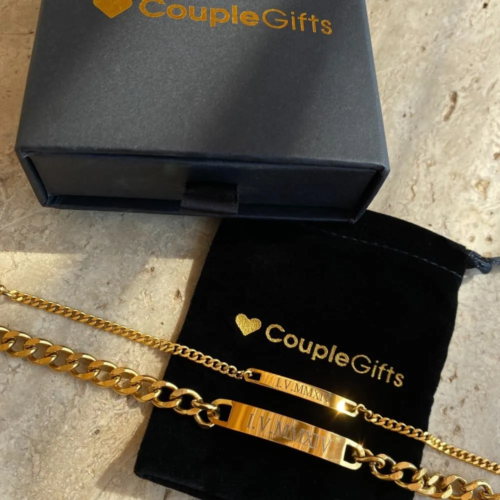 Engraved Couples Bracelets (Matching Set)