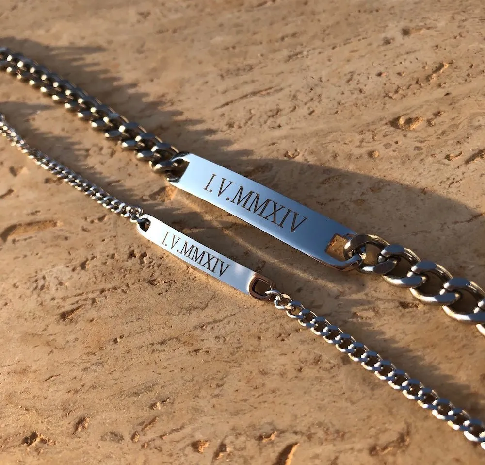 Engraved Couples Bracelets (Matching Set)