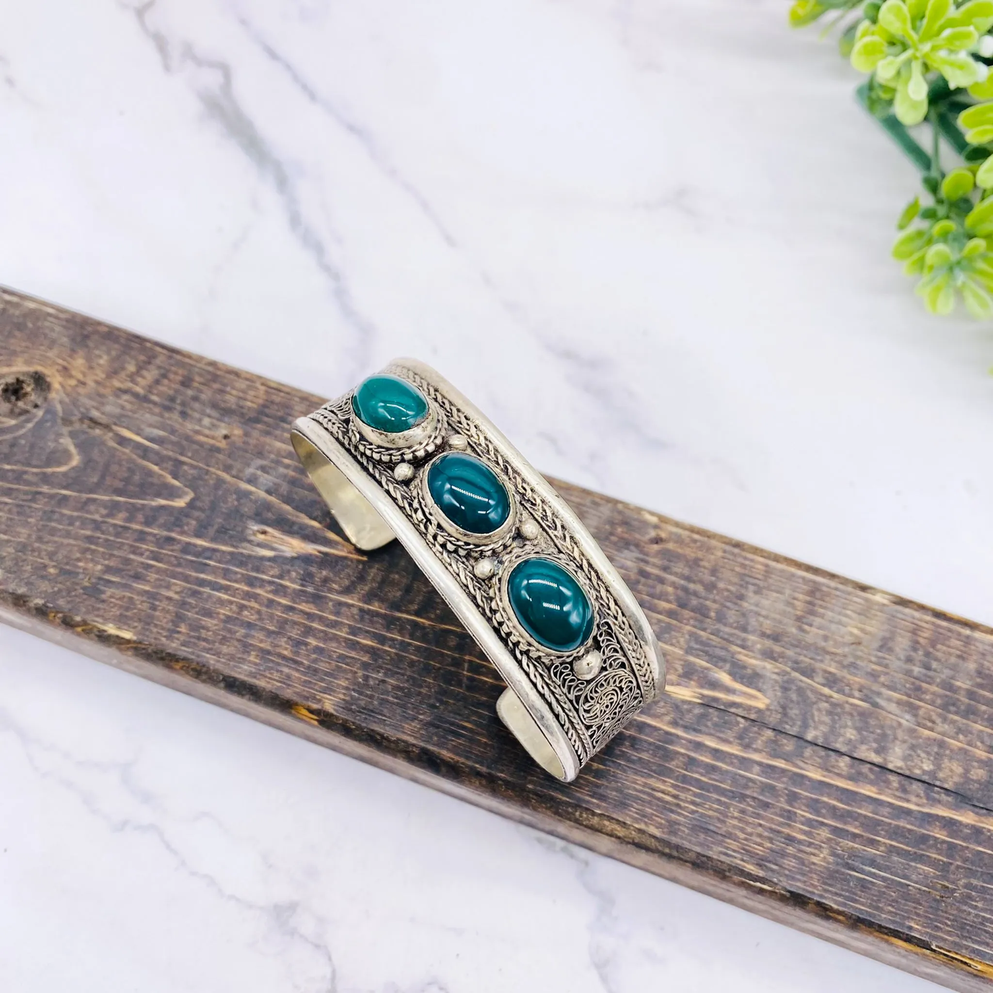 Filigree Design Lapis Lazuli Turquoise Bangle, Gemstone Cuffs, Handmade Jewelry, Gift For Her, Unique Bracelets, Bohemian Jewelry