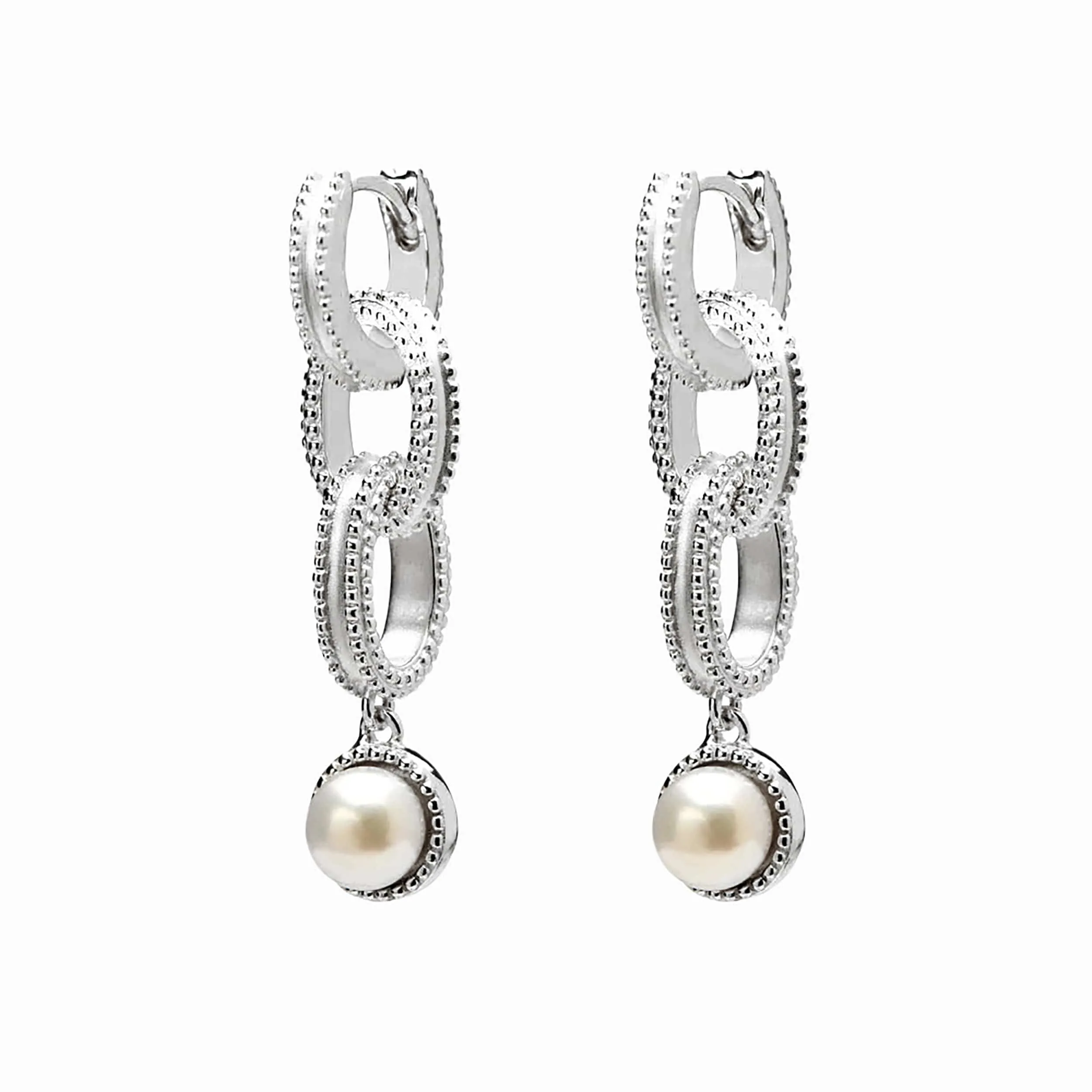 Freshwater Pearl Twisted Drop Earrings