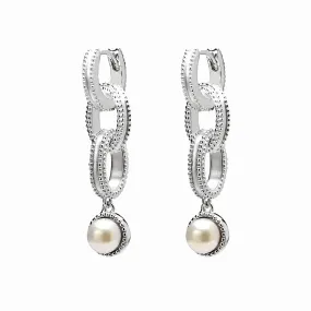 Freshwater Pearl Twisted Drop Earrings