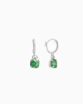 Gemstone Drop Huggie - Green Zircon