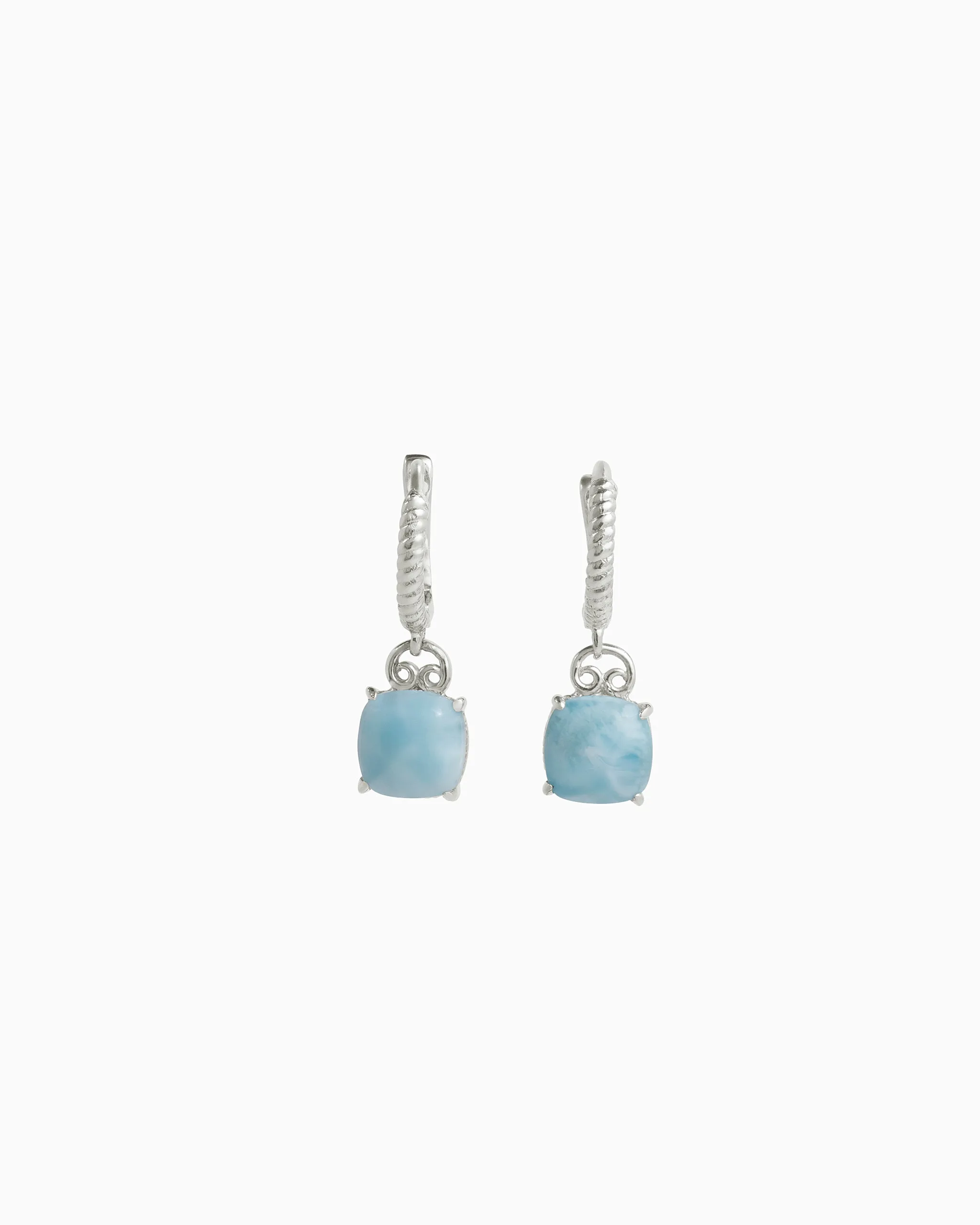 Gemstone Drop Huggie - Larimar