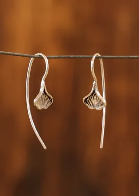 Ginko Silver Drop Earrings