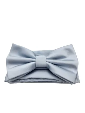 Giovanni Testi Classic Silver Bow Tie with Hanky BT100-E