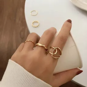 Gold 5Pc Ring Set