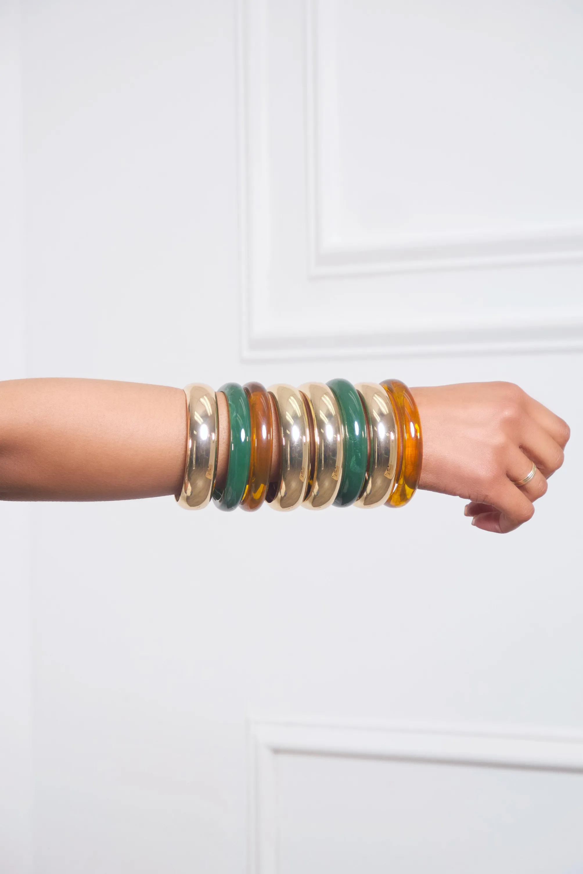 Golden Green melanin Bangle Braclets handmade