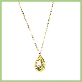 Green Amethyst Pendant Necklace