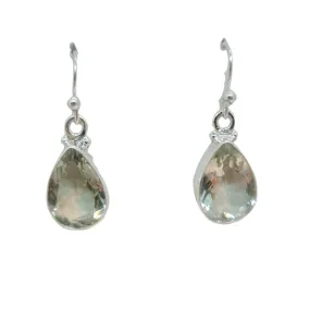 Teardrop Green Amethyst Drop Earrings