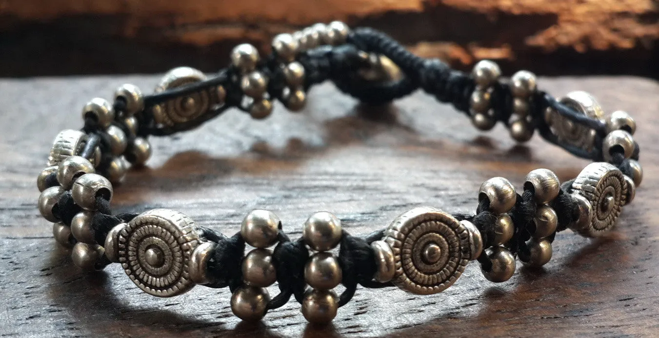 Hill Tribe Silver Bead And Tribal Charm Bracelets