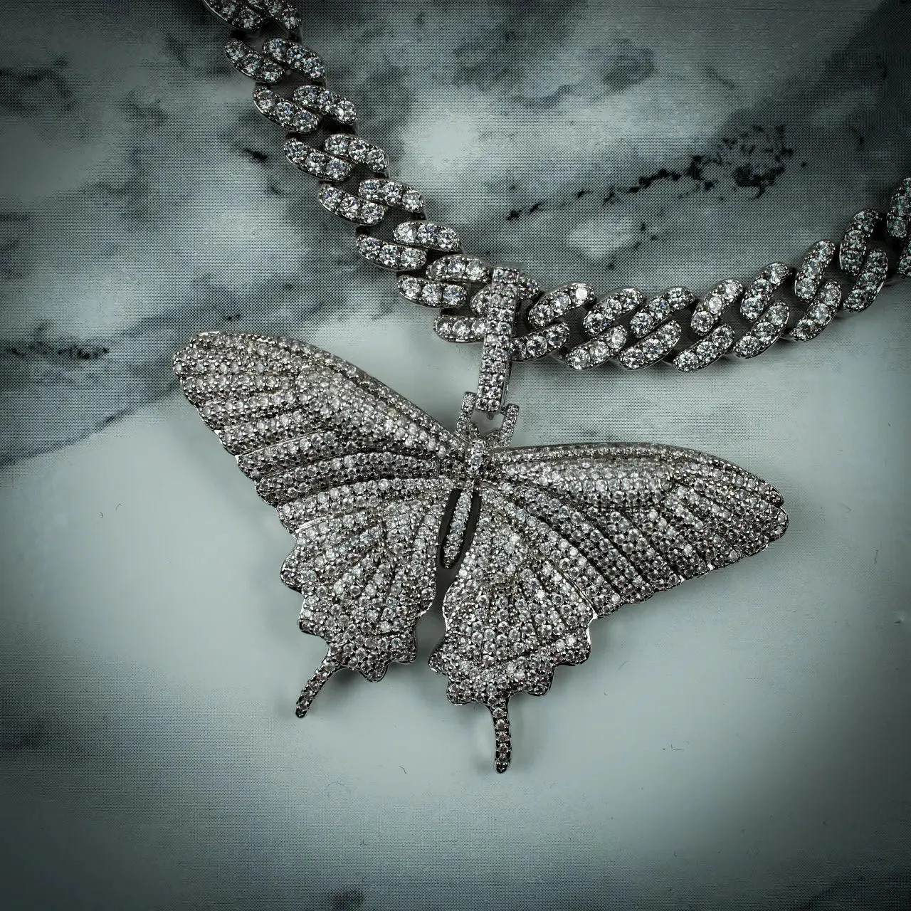 Iced Butterfly Pendant