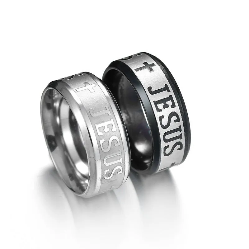 Jesus Cross Matching Couple Rings