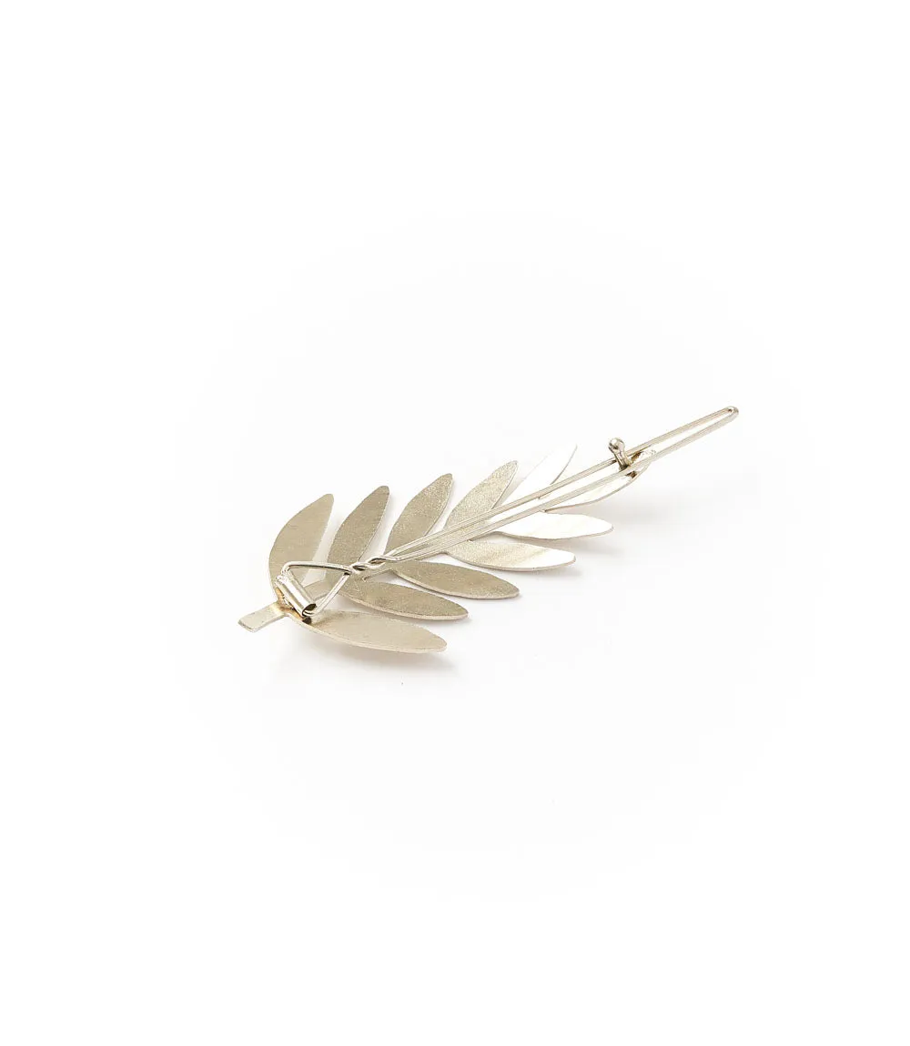 Kavya barrette hair clip - silver fern