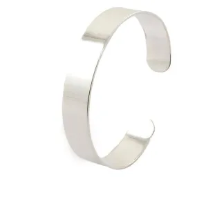 Ladies Sterling Silver Plain Cuff Bangle