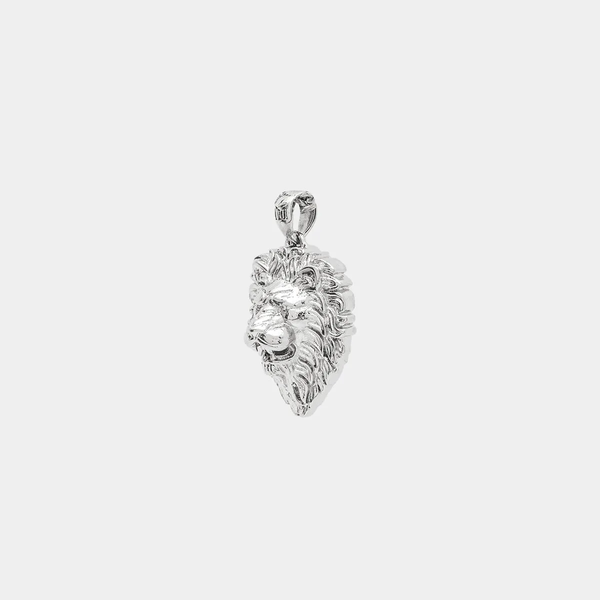 Lion Pendant - White Gold