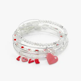 'LOVE' Charm Bangle, Set of 5