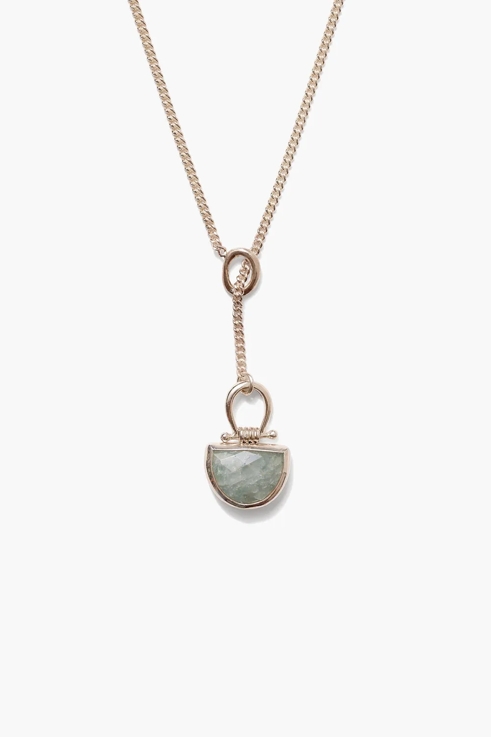 Luna Drop Necklace Aquamarine