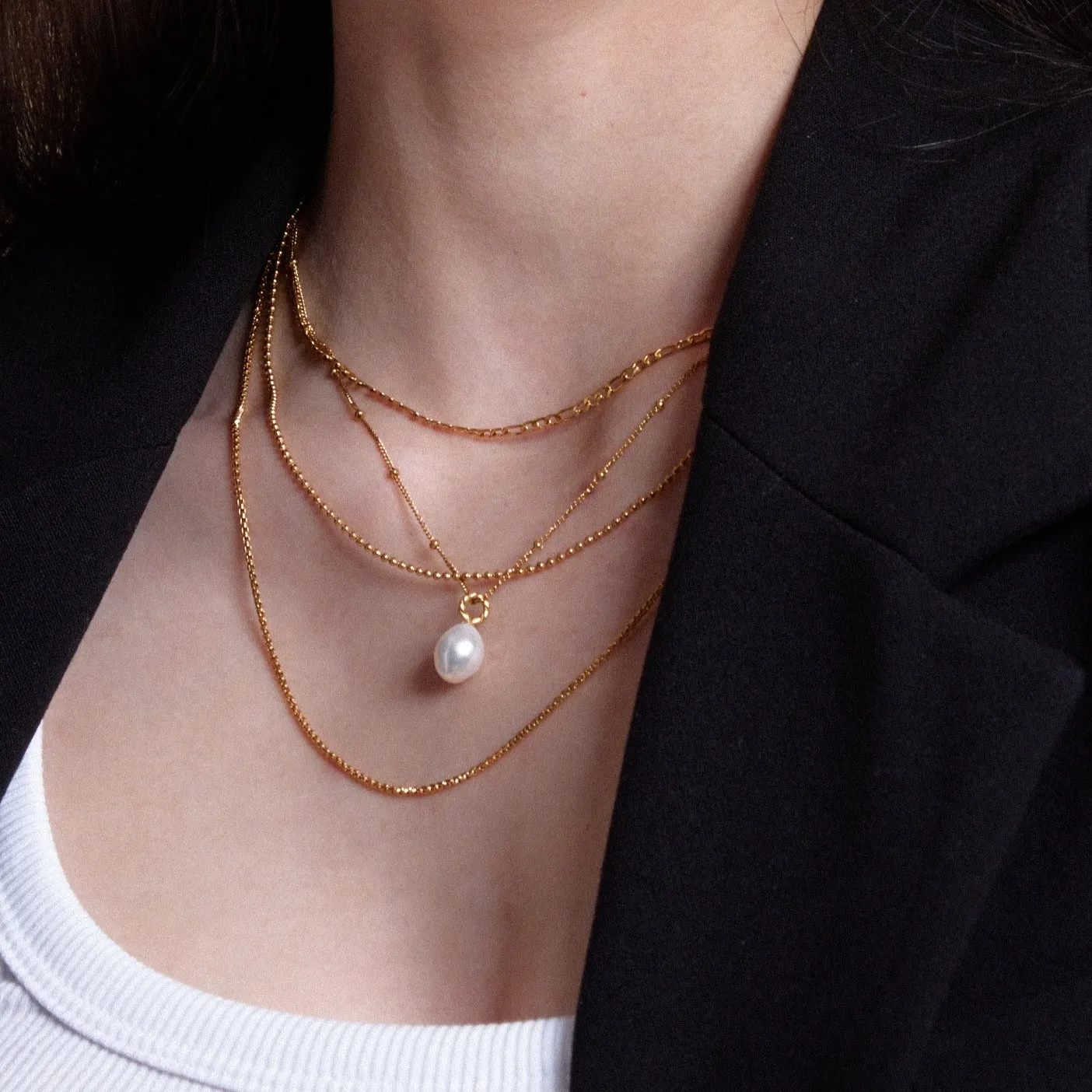 LUXE Rope Pearl Drop Necklace