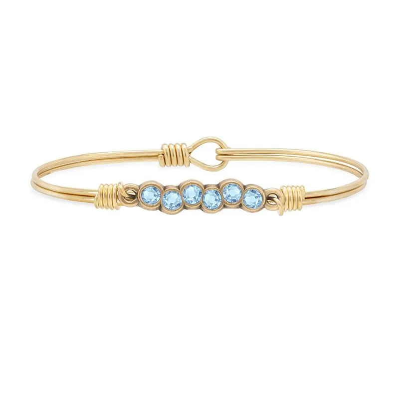 March Starlight Birthstone Bangle Bracelet