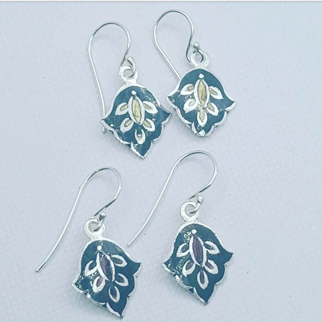 Meenakari enamel drop earrings