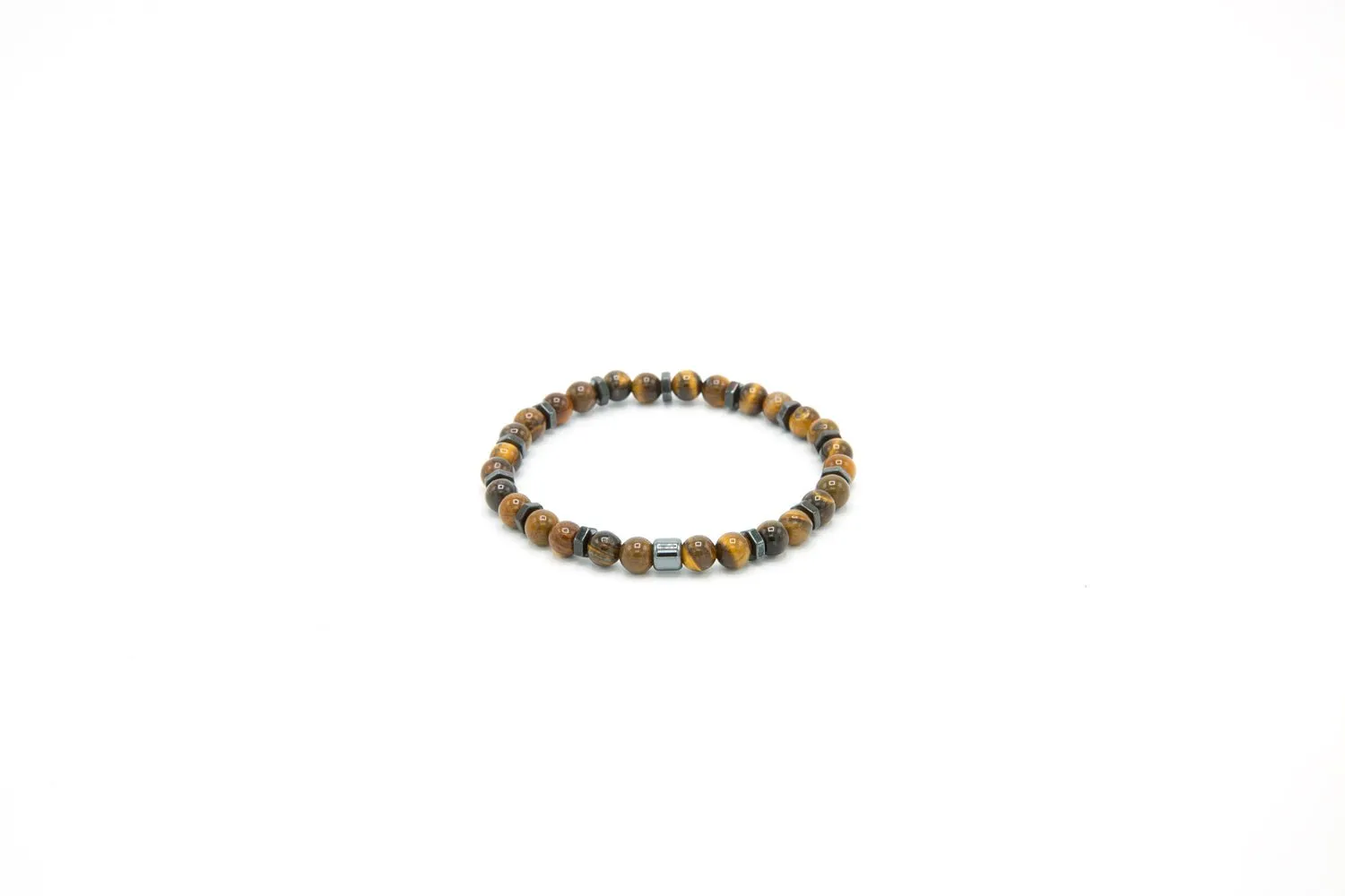 Men’s Natural Stone Beaded Bracelet, Set of 3 Bracelets with Gemstone Hematite Beaded Bracelet, Tiger Eye Bracelet, Leather Bracelet