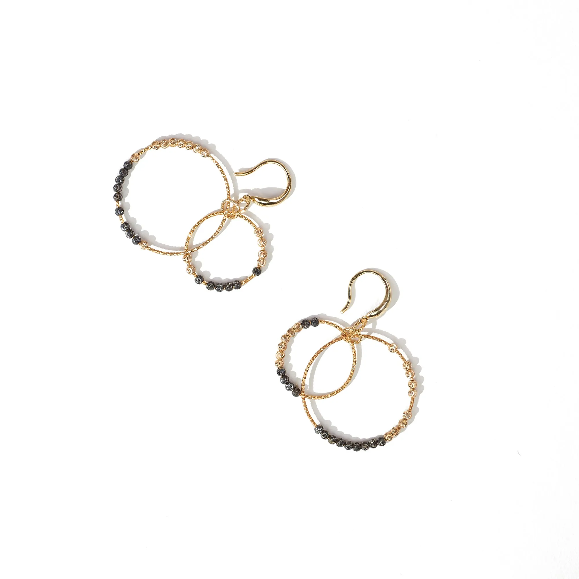 Mixed Bead Circle Drop Earring