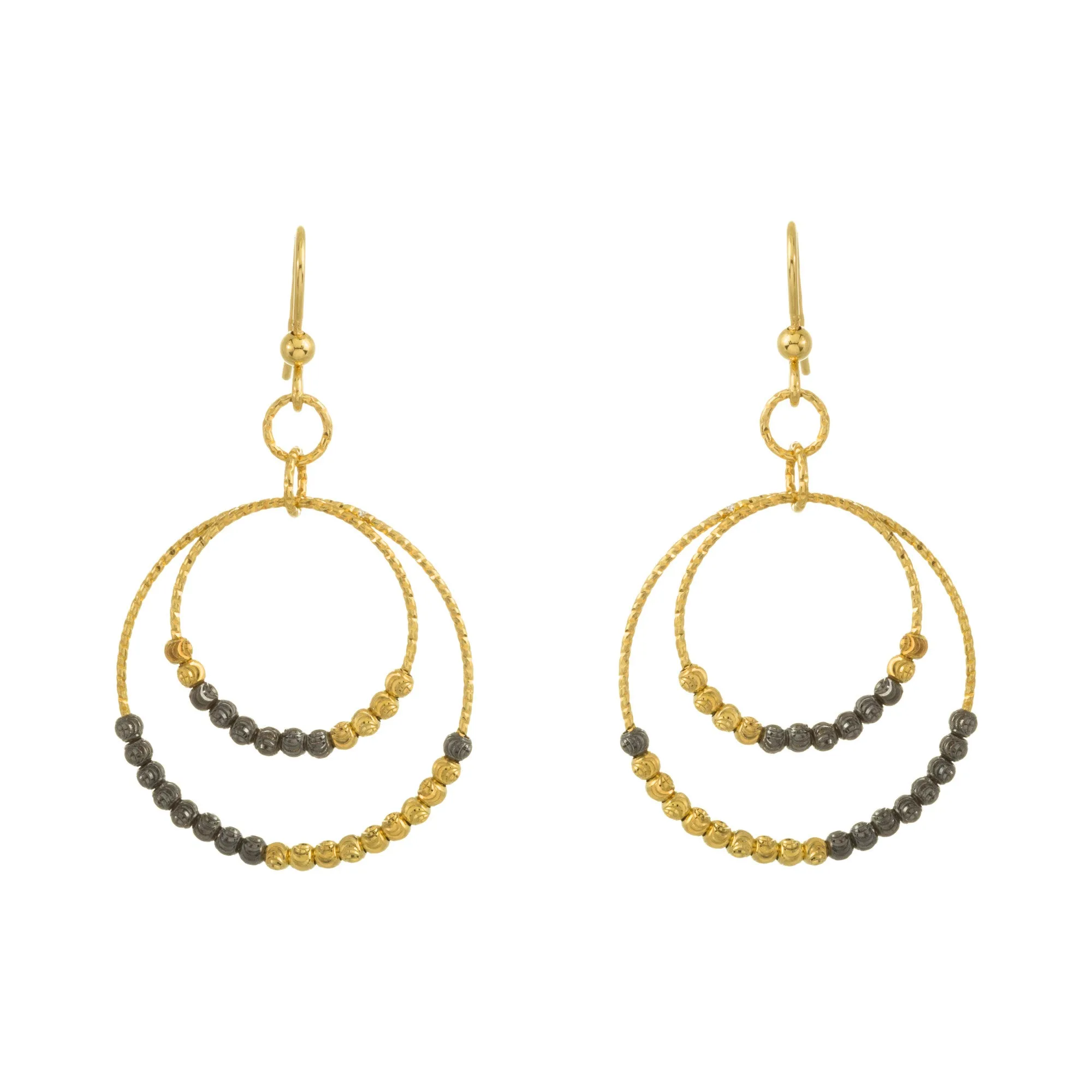 Mixed Bead Circle Drop Earring